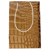 フェイクなワニの革アニマル・スキンパターン ミディアムペーパーバッグ (正面)