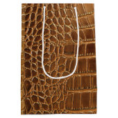 フェイクなワニの革アニマル・スキンパターン ミディアムペーパーバッグ (裏面)