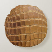 フェイクなワニの革アニマル・スキンパターン ラウンドクッション (正面)
