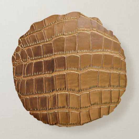 フェイクなワニの革アニマル・スキンパターン ラウンドクッション (裏面)