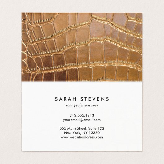 フェイクなワニの革アニマル・スキンパターン 名刺 (内部フラット)