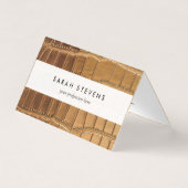 フェイクなワニの革アニマル・スキンパターン 名刺 (正面)