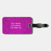 フェイクな光沢がある微光のピンクのグリッターの荷物のラベル ラゲッジタグ (裏面横)