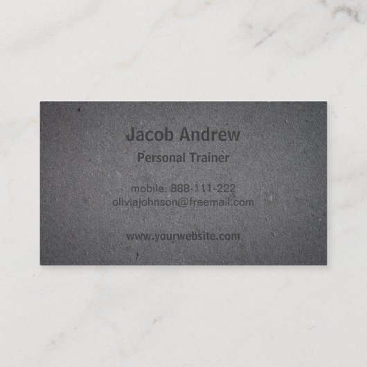 フェイクな凸版印刷のDebossのトレーニングのフィットネスのトレーナー 名刺 (裏面)
