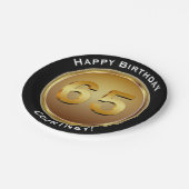 フェイクな名前の金ゴールド第65の第65誕生日 ペーパープレート (アングル)