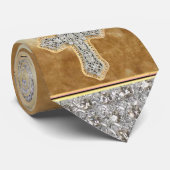 フェイクな大理石の一見のラインストーンの十字の首のタイ ネクタイ (ロール)