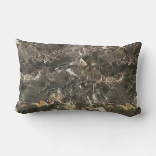 フェイクな大理石の黒い灰色ベージュ色 ランバークッション (裏面)