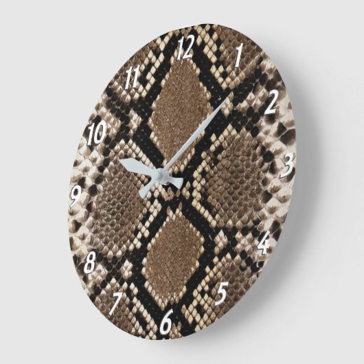 フェイクな大蛇のスネークスキン ラージ壁時計 (傾斜)