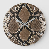 フェイクな大蛇のスネークスキン ラージ壁時計 (正面)
