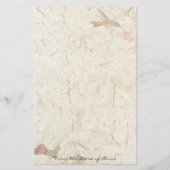 フェイクな手すき紙のハチドリの鳥の野性生物 便箋 (正面)