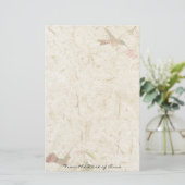 フェイクな手すき紙のハチドリの鳥の野性生物 便箋 (スタンド正面)