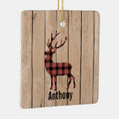 フェイクな木製のオーナメントの格子縞の大金のシカ セラミックオーナメント (右)