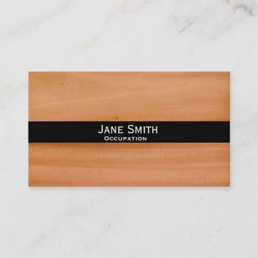 フェイクな木製のスタイリッシュでモダンで粋なカスタマイズ可能 名刺 (正面)