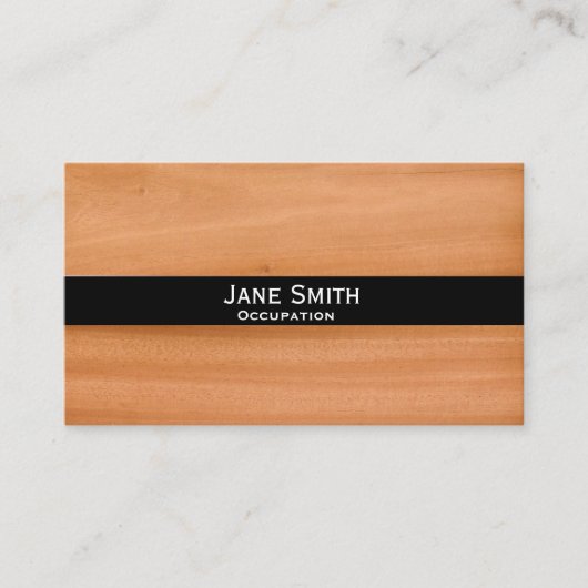 フェイクな木製のスタイリッシュでモダンで粋なカスタマイズ可能 名刺 (正面)