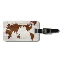 フェイクな木製の世界地図のカスタムな荷物のラベル
