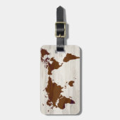 フェイクな木製の世界地図のカスタムな荷物のラベル ラゲッジタグ (正面縦)