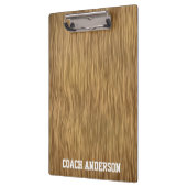 フェイクな木製の背景幕のパーソナライズなコーチのクリップボード クリップボード (左)