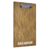 フェイクな木製の背景幕のパーソナライズなコーチのクリップボード クリップボード (右)
