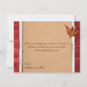 フェイクな木、葉、ハート、ムギの写真は感謝していしています サンキューカード (裏面)