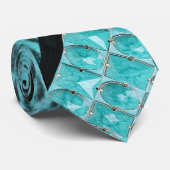 フェイクな水のシマウマのストライプ及び宝石で飾られたMojoの首のタイ ネクタイ (ロール)