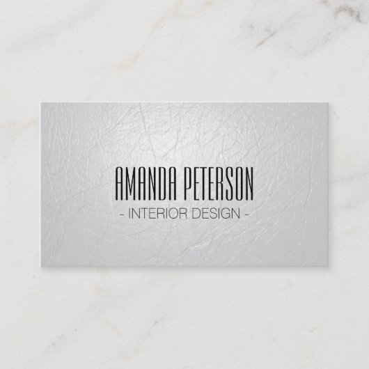 フェイクな白革デザイナー名刺 名刺 (正面)