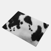 フェイクな白黒牛皮 ドアマット (アングル)