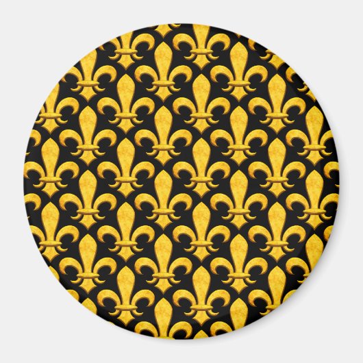 フェイクな石造りの金ゴールドの（紋章の）フラ・ダ・リ マグネット (正面)