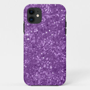 フェイクな紫色のグリッター iPhone 11 ケース