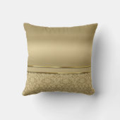 フェイクな紫色の宝石用原石の光沢がある金属金ゴールドのダマスク織 クッション (裏面)