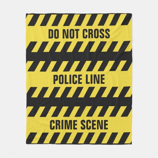 フェイクな警察の警戒線カスタムな文字のフリースブランケット フリースブランケット (正面)