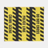 フェイクな警察の警戒線カスタムな文字のフリースブランケット フリースブランケット (正面(横))