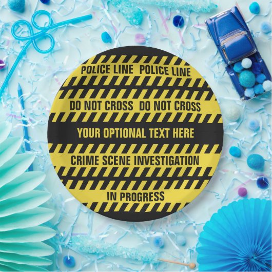 フェイクな警察の警戒線カスタムな文字の紙皿 ペーパープレート (パーティー)