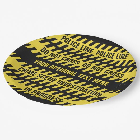 フェイクな警察の警戒線カスタムな文字の紙皿 ペーパープレート (アングル)