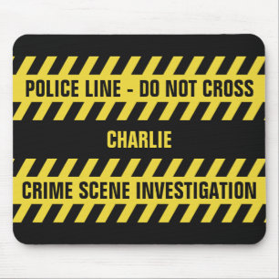 フェイクな警察の警戒線カスタムな文字のmousepad マウスパッド