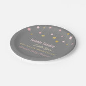 フェイクな金ゴールドおよびピンクのきらめき少し星の紙皿 ペーパープレート (アングル)