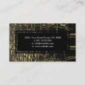 フェイクな金ゴールドおよびワニの/Snakeの黒い皮 名刺 (裏面)