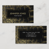 フェイクな金ゴールドおよびワニの/Snakeの黒い皮 名刺 (正面/裏面)