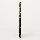 フェイクな金ゴールドおよびワニの/Snakeの黒い皮 Case-Mate iPhoneケース (裏面/右)