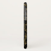 フェイクな金ゴールドおよびワニの/Snakeの黒い皮 Case-Mate iPhoneケース (裏面/左)