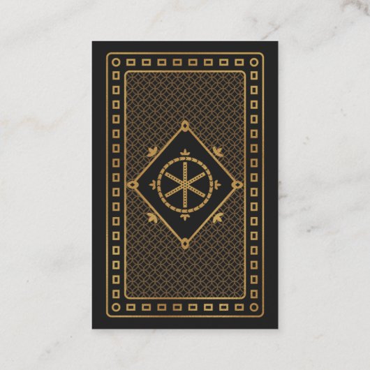 フェイクな金ゴールドおよび黒い踏鋤エースのトランプのポーカーの手品師 名刺 (裏面)