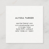 フェイクな金ゴールドとのはっきりしたな白黒 スクエア名刺 (裏面)