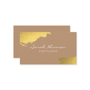 フェイクな金ゴールドのエレガントでモダンな最小主義の薄茶 名刺