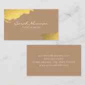 フェイクな金ゴールドのエレガントでモダンな最小主義の薄茶 名刺 (正面/裏面)