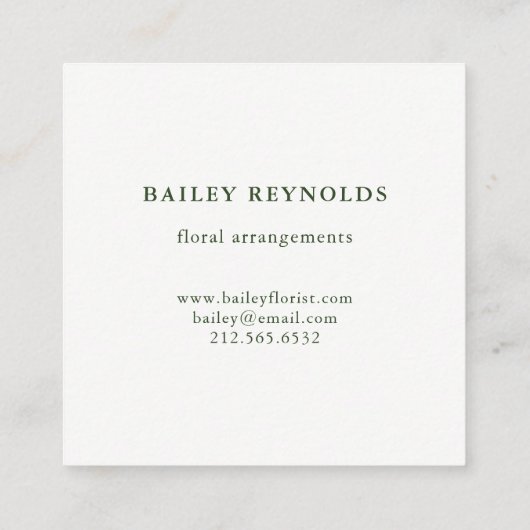 フェイクな金ゴールドのエレガントなヴィンテージのシュロの葉 スクエア名刺 (裏面)