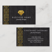 フェイクな金ゴールドのグリッターのジュエリーデザイナー 名刺 (正面/裏面)
