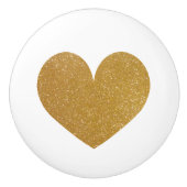 フェイクな金ゴールドのグリッターのハートのドアおよび引出しはノブを引っ張ります セラミックノブ (正面)