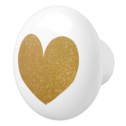 フェイクな金ゴールドのグリッターのハートのドアおよび引出しはノブを引っ張ります セラミックノブ (右)