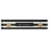 フェイクな金ゴールドのグリッターのApple |の先生の机用ネームプレート デスクネームプレート (正面)