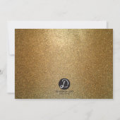 フェイクな金ゴールドのグリッター、ピンクのファッショニスタ点の誕生日 招待状 (裏面)