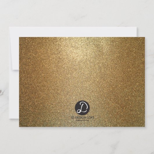 フェイクな金ゴールドのグリッター、ピンクのファッショニスタ点の誕生日 招待状 (裏面)